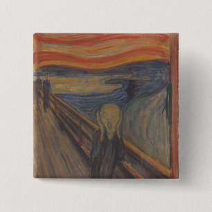 Badge Carré 5 Cm Le cri de la nature par Edvard Munch 1893