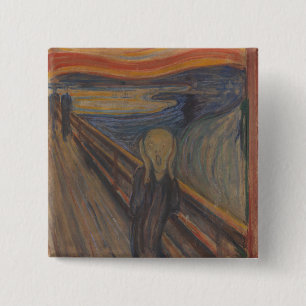 Badge Carré 5 Cm Le cri de la nature par Edvard Munch 1893