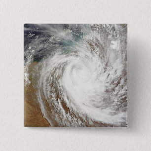 Badge Carré 5 Cm Le cyclone Laurence s'éloigne de l'intérieur