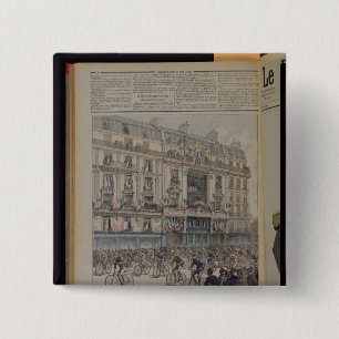 Badge Carré 5 Cm Le début de la course de bicyclette de Paris-Brest