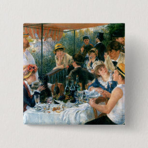 Badge Carré 5 Cm Le déjeuner de Renoir de la partie de canotage