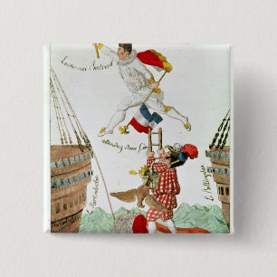 Badge Carré 5 Cm Le dernier saut d'un grand homme, 1815
