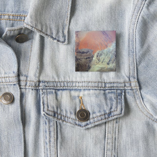 Badge Carré 5 Cm Le Désert Du Sahara En Algérie, Afrique Du Nord. (En situation)