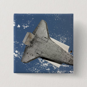 Badge Carré 5 Cm Le dessous de la navette spatiale Discovery 2