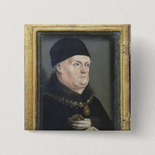 Badge Carré 5 Cm Le diptyque de Matheron : Portrait de Rene I