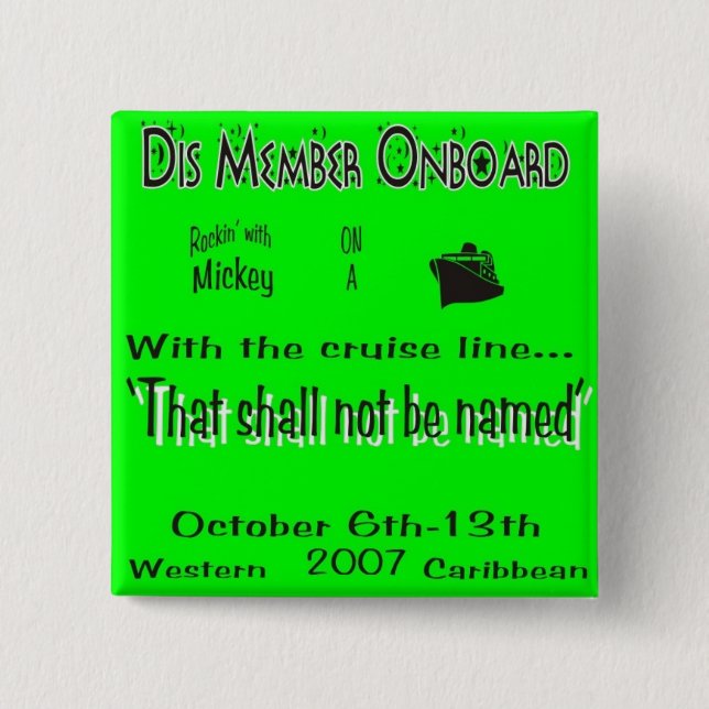 Badge Carré 5 Cm le DIS embarque pin8B (Devant)