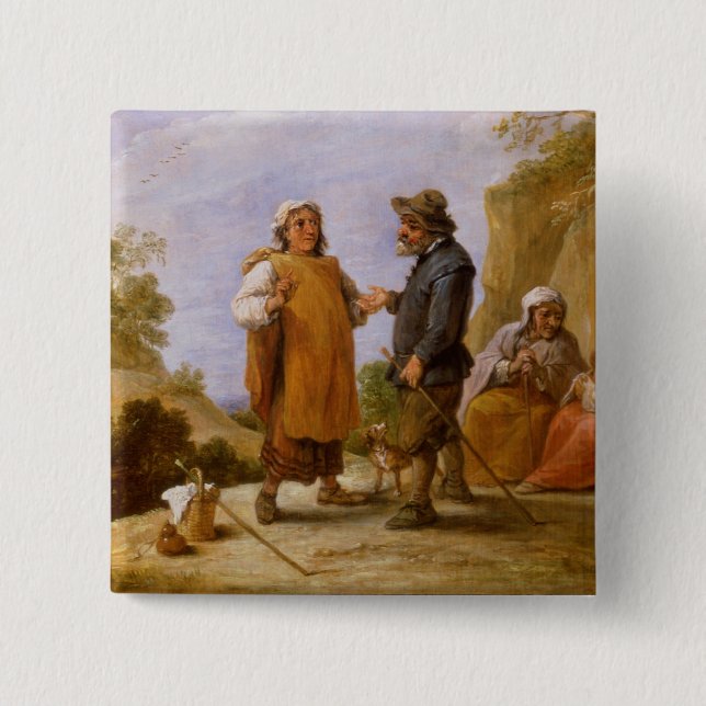 Badge Carré 5 Cm Le diseur de bonne aventure (Devant)