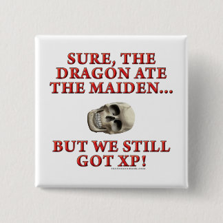 Badge Carré 5 Cm Le dragon a mangé la jeune fille
