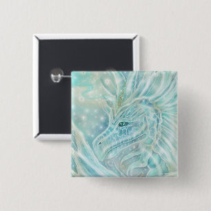 Badge Carré 5 Cm Le dragon fantasy "Starlight" par Renee Lavoie