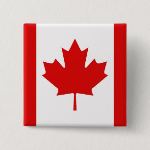 Badge Carré 5 Cm Le drapeau de feuille d'érable du Canada