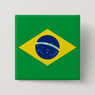 Badge Carré 5 Cm Le drapeau du Brésil