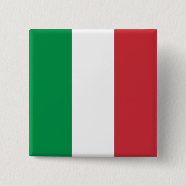 Badge Carré 5 Cm Le drapeau italien (Devant)