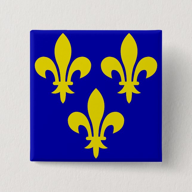 Badge Carré 5 Cm Le drapeau médiéval de France (Devant)