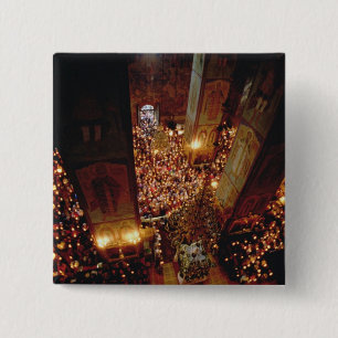 Badge Carré 5 Cm Le festin de l'acceptation de la Vierge