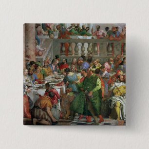 Badge Carré 5 Cm Le festin de mariage chez Cana, détail de régale