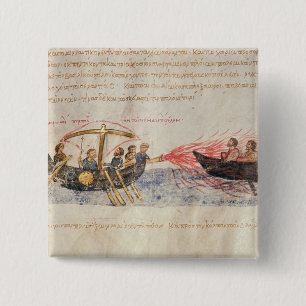 Badge Carré 5 Cm Le feu grec (vélin)