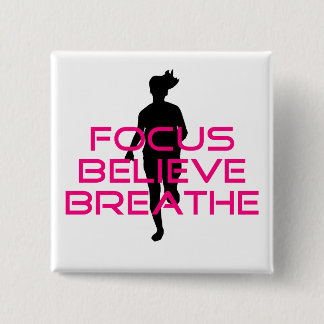 Badge Carré 5 Cm Le foyer rose croient respirent