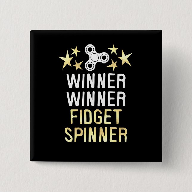 Badge Carré 5 Cm Le gagnant du prix Fidget Spinner (Devant)
