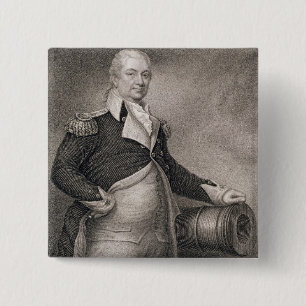 Badge Carré 5 Cm Le Général principal Henry Knox (1750-1806) grav