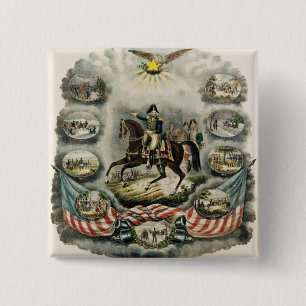 Badge Carré 5 Cm Le Général principal William Henry Harrison,