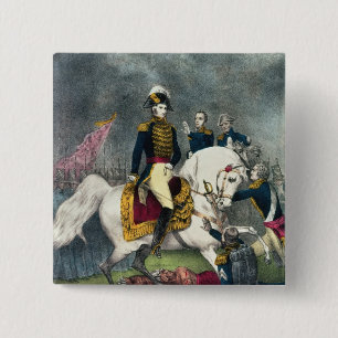 Badge Carré 5 Cm Le Général William H. Harrison à la bataille