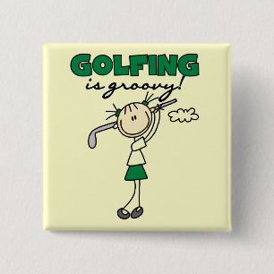 Badge Carré 5 Cm Le golf est des T-shirts et des cadeaux Groovy