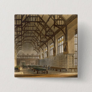 Badge Carré 5 Cm Le Hall de l'université de trinité, Cambridge, d