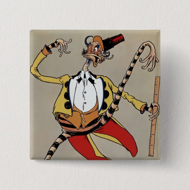 Badge Carré 5 Cm « Le HM Woggle-Bug TE » de John R Neill (Devant)