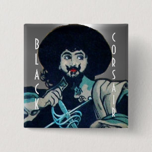 Badge Carré 5 Cm LE JEU NOIR CORSAIR blanc