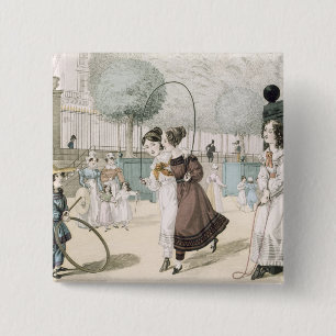 Badge Carré 5 Cm Le jeu sautant, plaquent 115 de "Le Bon Genre",