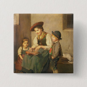 Badge Carré 5 Cm Le joueur de cithare