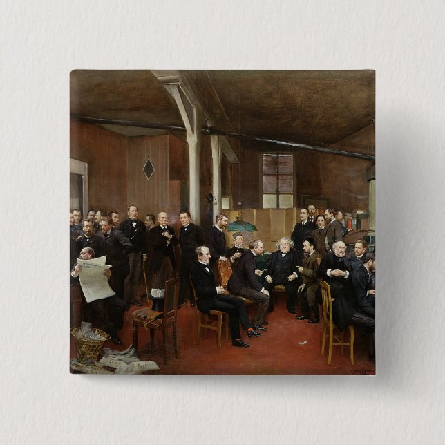 Badge Carré 5 Cm Le Journal des Debats, 1889 (Devant)