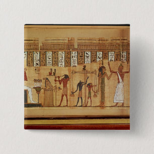 Badge Carré 5 Cm Le jugement d'Osiris, détail