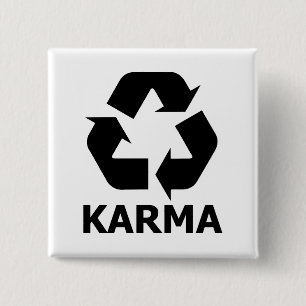 Badge Carré 5 Cm Le karma réutilisent