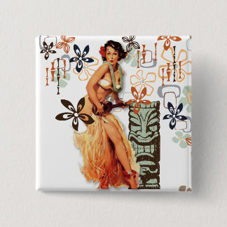 Badge Carré 5 Cm Le kitsch Bitsch : Aloha oh là là ! !