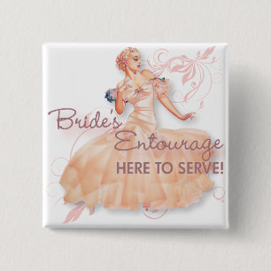 Badge Carré 5 Cm Le kitsch Bitsch : L'entourage de la jeune mariée