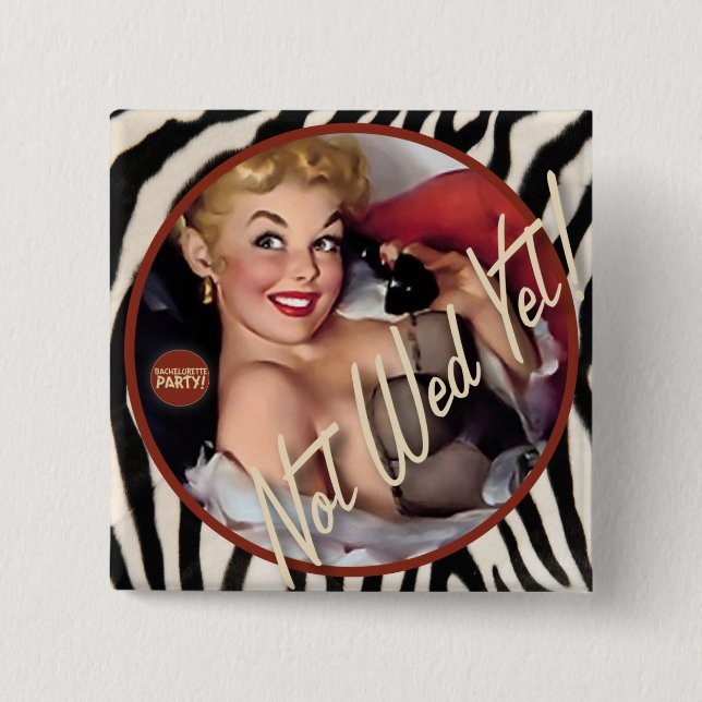 Badge Carré 5 Cm Le kitsch Bitsch : Ne pas épouser encore ! (Devant)