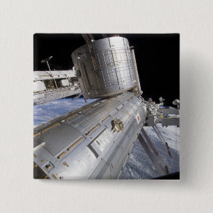 Badge Carré 5 Cm Le laboratoire Kibo du module japonais d'expérimen