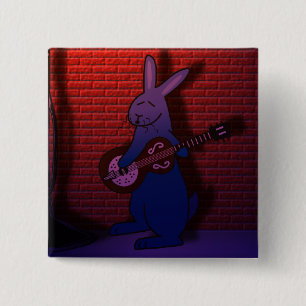 BADGE CARRÉ 5 CM LE LAPIN CHANTE LES BLEUS