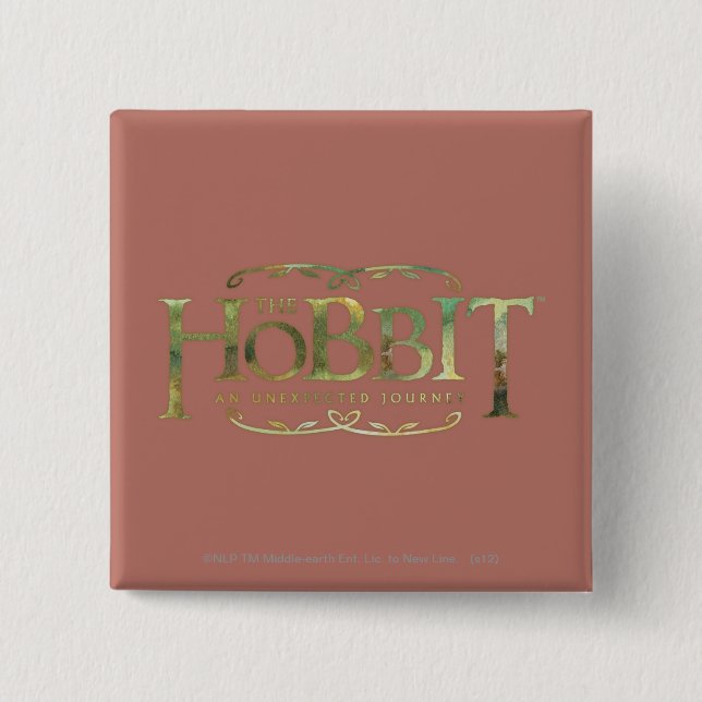Badge Carré 5 Cm Le logo Hobbit vert (Devant)