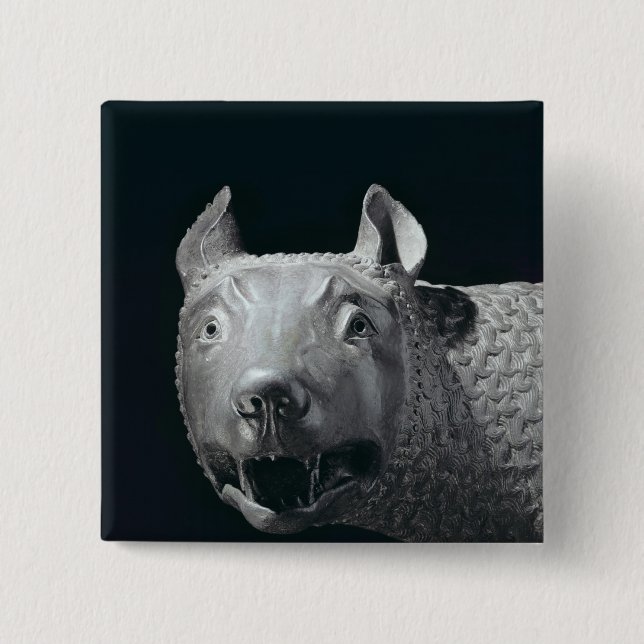 Badge Carré 5 Cm Le -Loup de Capitoline (Devant)