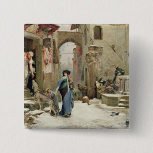 Badge Carré 5 Cm Le loup de Gubbio, 1877