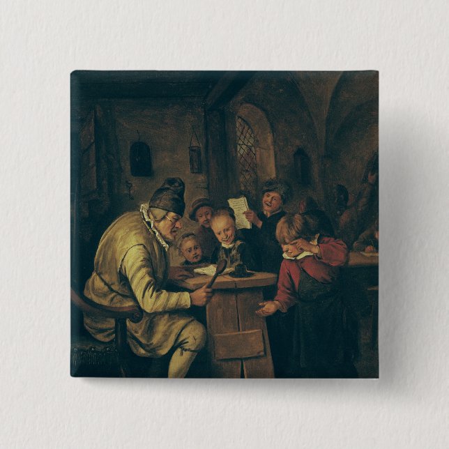 Badge Carré 5 Cm Le maître d'école, 1626-79 (Devant)