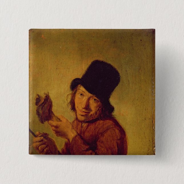 Badge Carré 5 Cm Le mangeur de jambon (Devant)