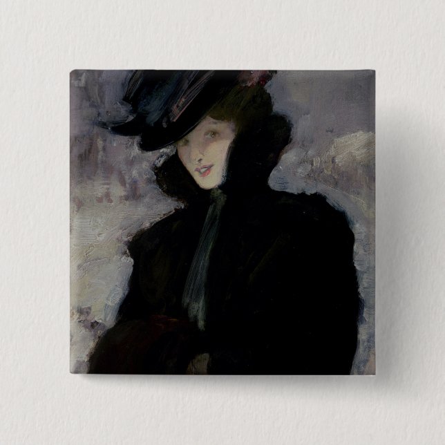 Badge Carré 5 Cm Le manteau de fourrure (Devant)