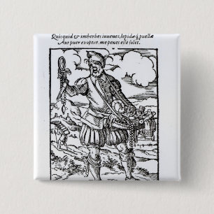 Badge Carré 5 Cm Le marchand ambulant, édité par Hartman Schopper