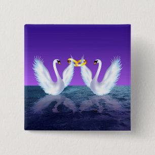 Badge Carré 5 Cm Le Mariage de Swan