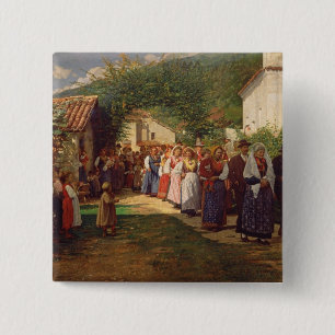 Badge Carré 5 Cm Le mariage d'or (huile sur la toile)