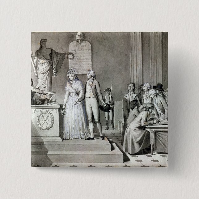 Badge Carré 5 Cm Le mariage républicain (Devant)