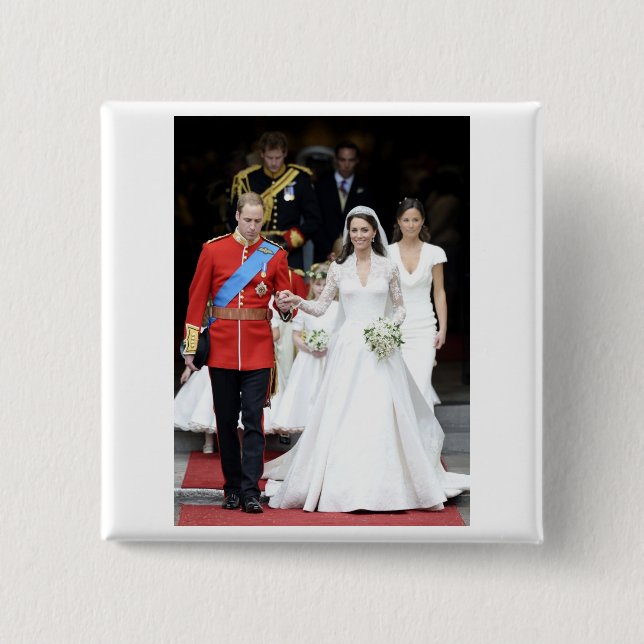 Badge Carré 5 Cm Le Mariage royal 9 (Devant)